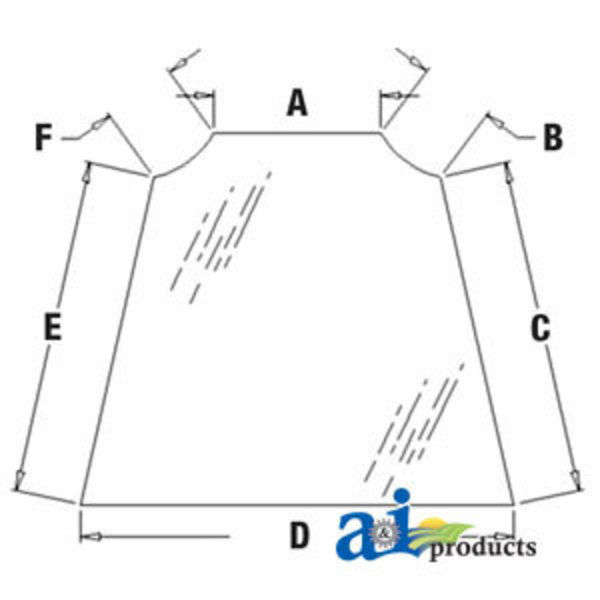 A & I Products Glass, Windshield 55" x37" x6" A-F44623